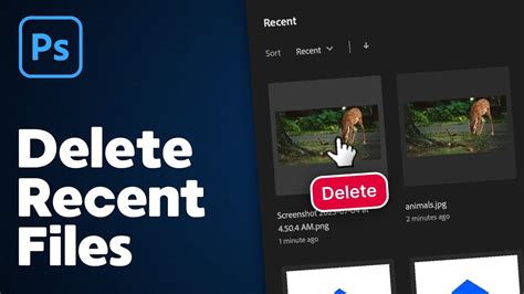 how to delete the recent files from photoshop 2024