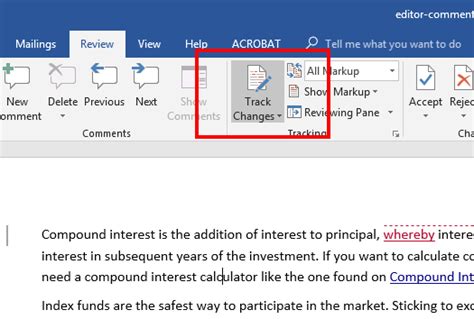 how to delete track changes in word document