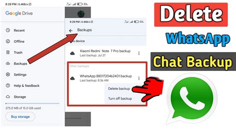 how to delete whatsapp backup data from google account