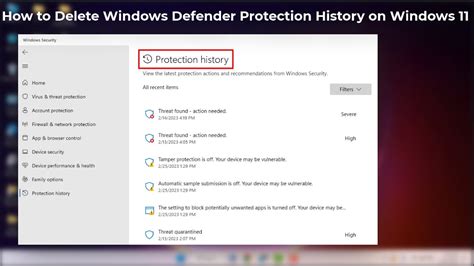 how to delete windows defender history