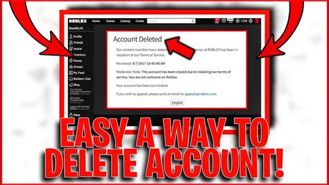 how to delete your account on roblox