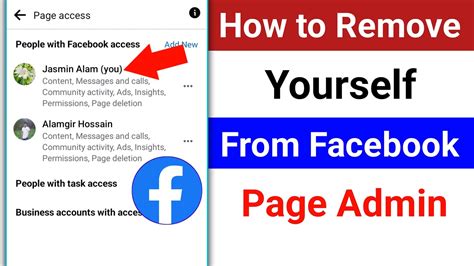 how to delete yourself from facebook page admin
