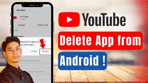 how to delete youtube app from android phone