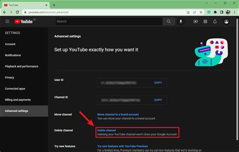 how to delete youtube channel on android