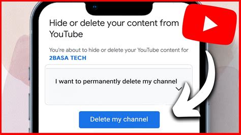 how to delete youtube channel on android tablet