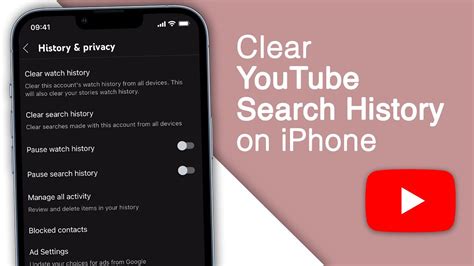 how to delete youtube history on iphone