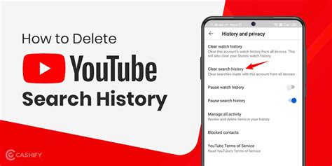 how to delete youtube search history in android phone