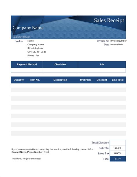 how to design a receipt in excel