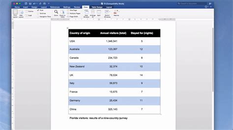 how to design a table in ms word