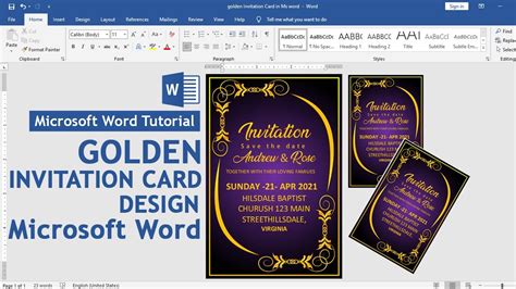 how to design invitation card in ms word