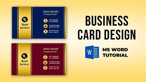 how to design visiting card in ms word
