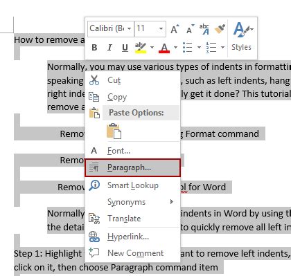 how to disable auto indent in word
