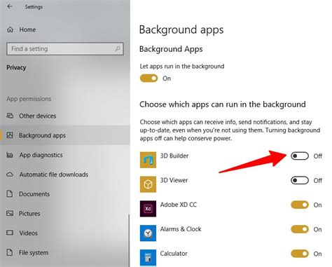 how to disable background applications windows 10
