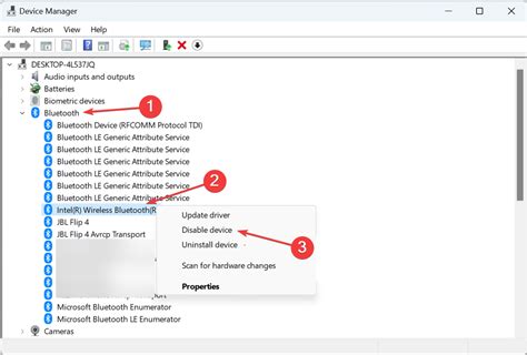 how to disable bluetooth driver in windows 10