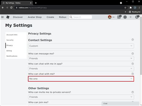 how to disable chat in roblox
