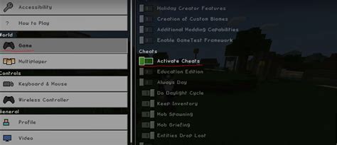how to disable cheats in minecraft bedrock