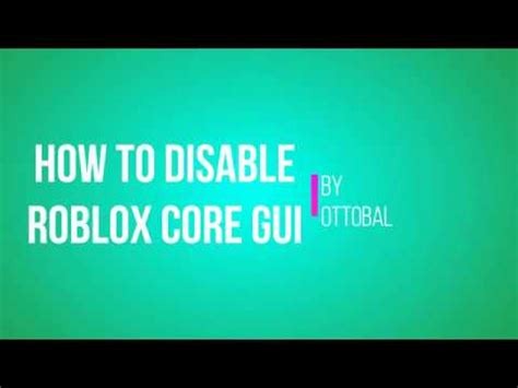 how to disable core gui in roblox