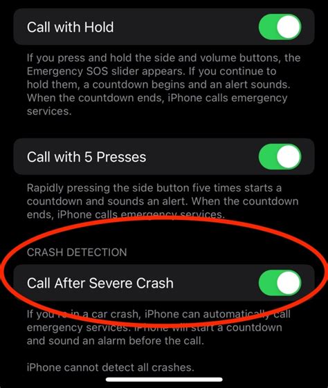 how to disable crash detection on iphone