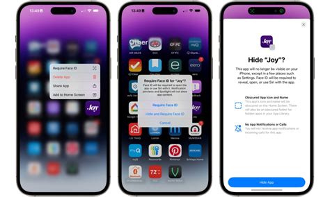 how to disable face id for hidden apps