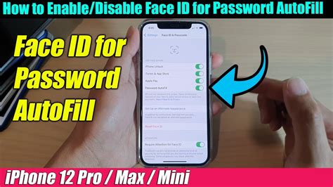 how to disable face id on iphone 12 mini