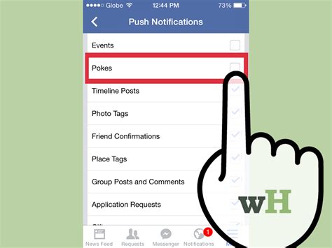how to disable facebook notifications on iphone