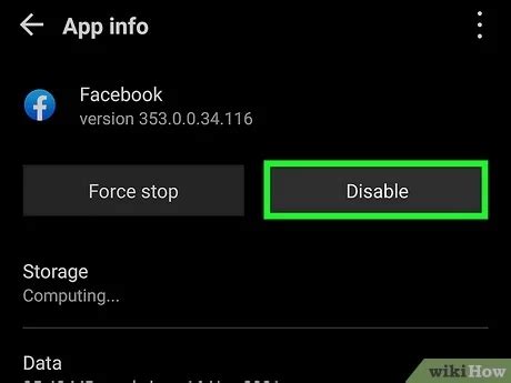 how to disable facebook on android
