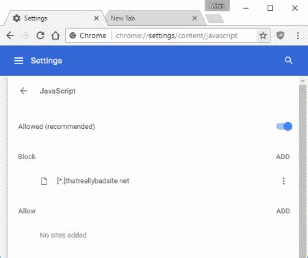 how to disable javascript chrome mac