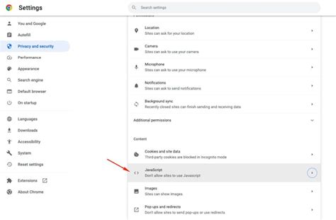 how to disable javascript in chrome ipad