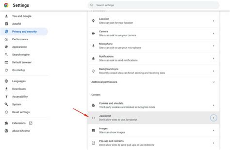 how to disable javascript in chrome on ipad