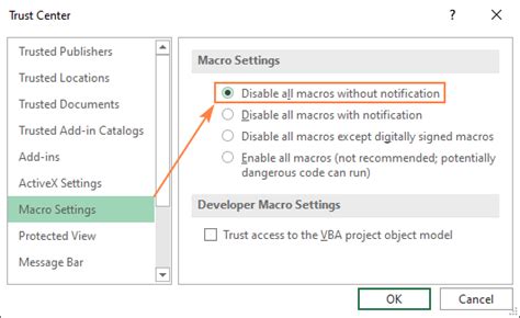 how to disable macros in excel 2016