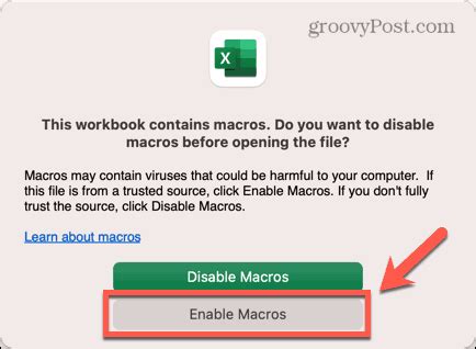 how to disable macros in excel macbook