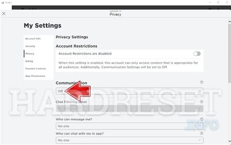 how to disable messages on roblox