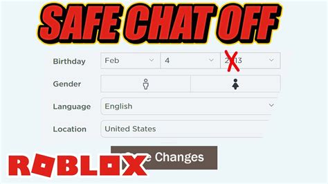 how to disable safe chat on roblox