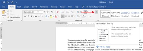 how to display formatting in word