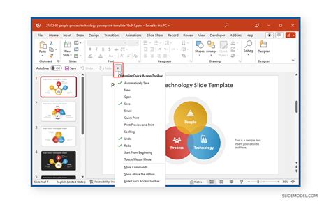 how to display quick access toolbar in powerpoint