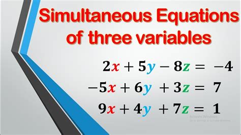 how to do 3 variable simultaneous equations