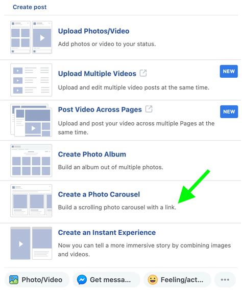 how to do a carousel on facebook