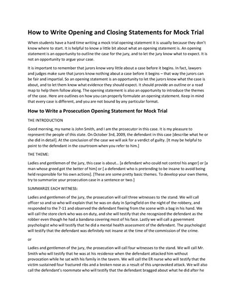 how to do a closing statement in mock trial