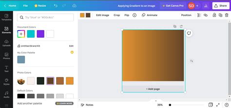 how to do a gradient transparency in canva