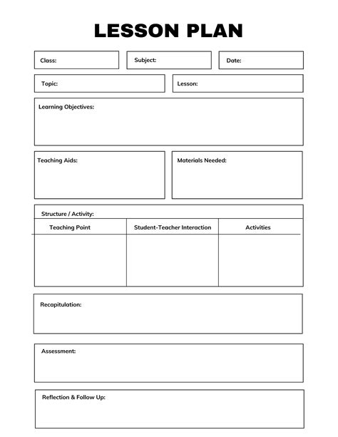 how to do a lesson plan template