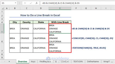 how to do a line break in excel on a mac