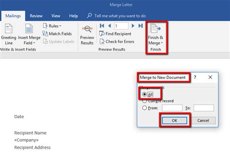 how to do a mail merge in word with existing document