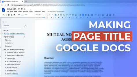 how to do a title on google docs