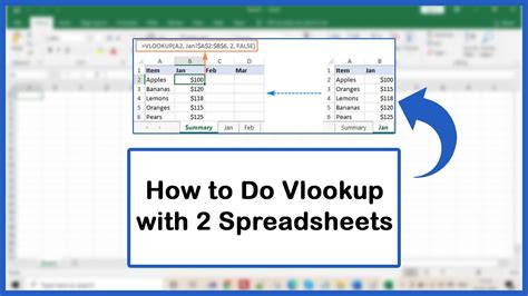 how to do a vlookup between two tabs in excel