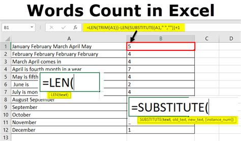 how to do a word count in a cell in excel