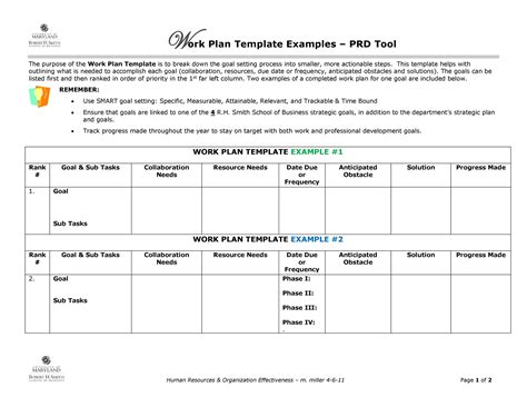 how to do a work plan template