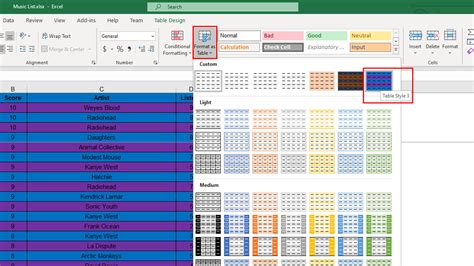 how to do alternate color cells in excel