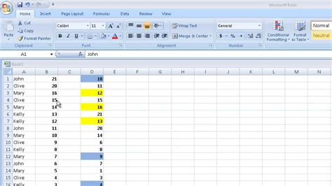 how to do ascending order in excel