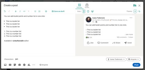 how to do bullet points in linkedin mac