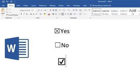 how to do check box on microsoft word